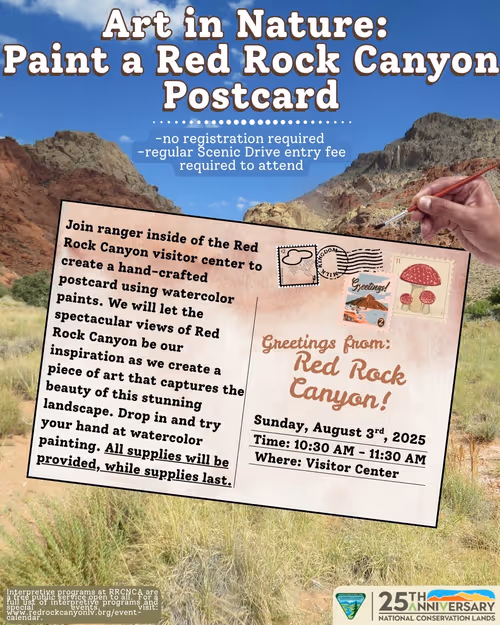 Art in Nature: Paint a Red Rock Canyon Postcard Event Image