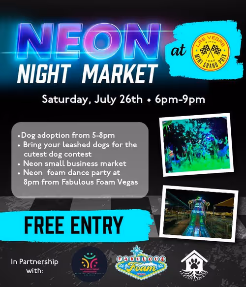 Neon Night Market & Foam Party Event Image
